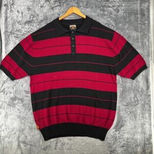 FB County Charlie Brown Polo Shirt Men's 6XL Big & Tall Red Black Cholo Lowrider